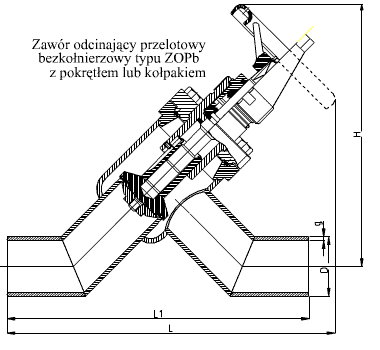Wytwórnia Urządzeń Chłodniczych PZL-Dębica S.A.: zawór odcinający przelotowy typu Z0Pb z pokrętłem lub kołpakiem